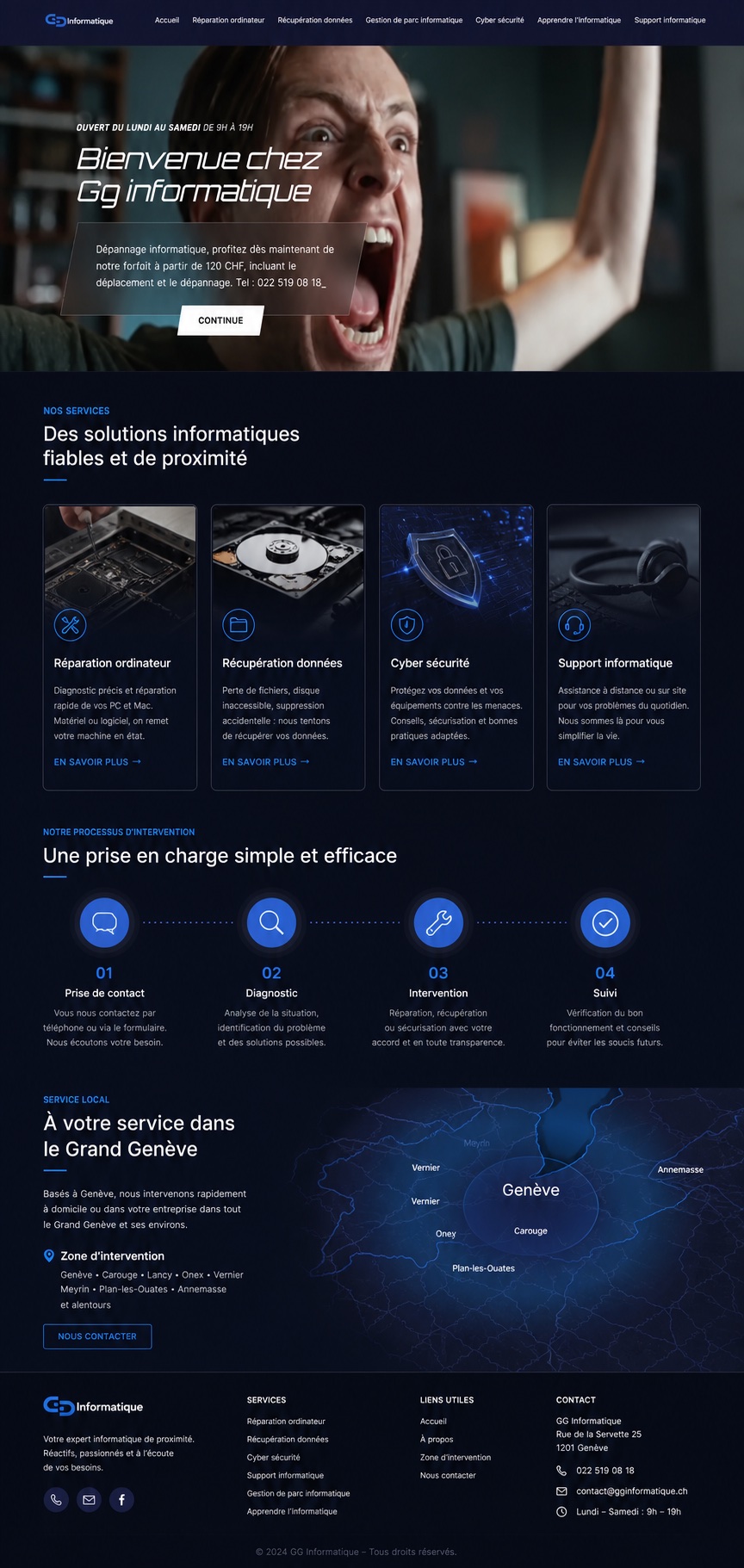 Aperçu vertical du projet GG Informatique